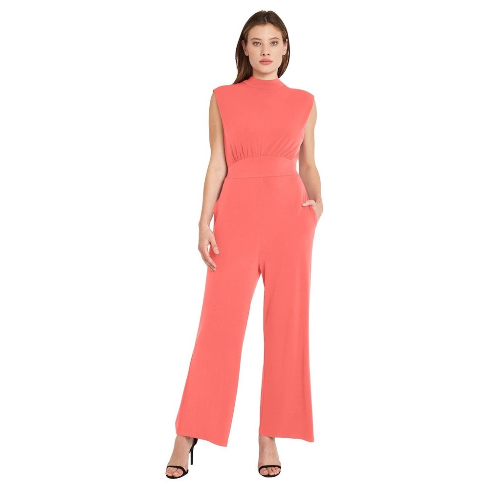 NWT Zeynep Jumpsuit by Donna Morgan in Paradise Pink Mock Neck Women's Size 4